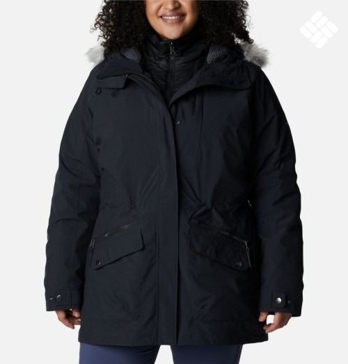 Women's Columbia Watson Lake Omni-Heat Infinity Interchange Insulated Jackets Black | Plus Size CA-T418C